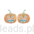 kolczyki sztyfty straszne pomarańczowe dynie na Halloween