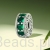 Charms srebro 925 Spinka ze srebra i zielonych kryształów koralik do bransoletki modułowej charms
