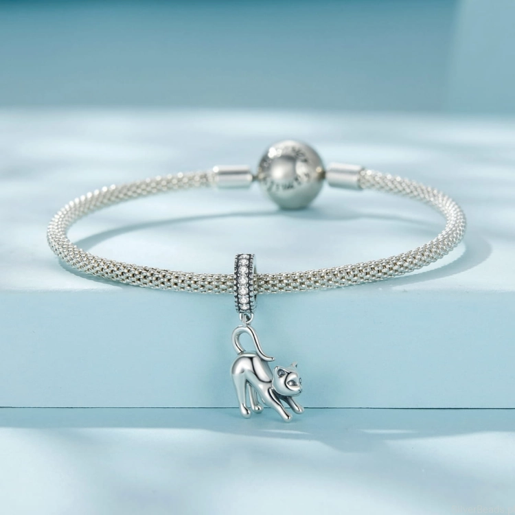 Uniwersalny charms kotek do bransoletek modułowych Pandora, Apart, Yes, Kuru i innych.
