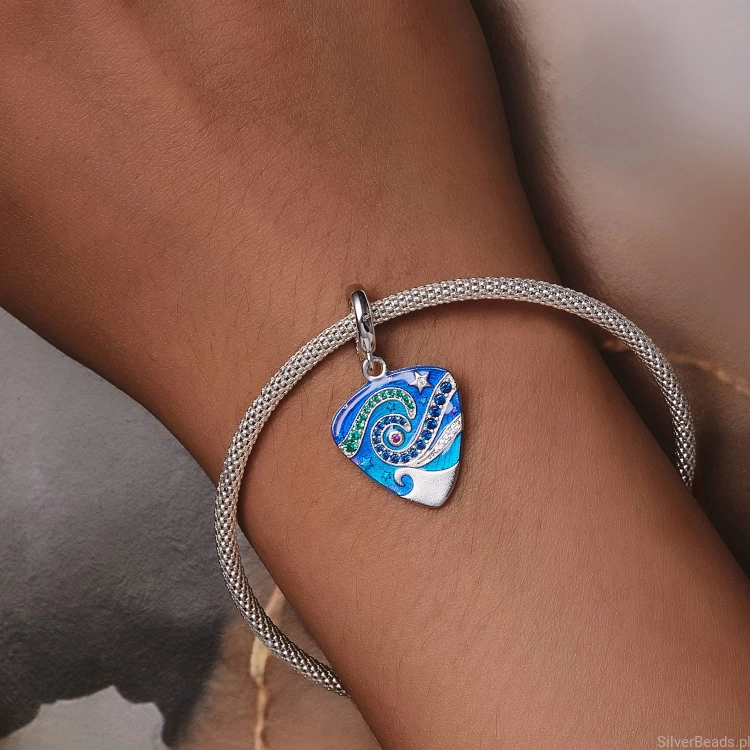 Uniwersalny charms morskie fale do bransoletek modułowych Pandora, Apart, Yes, Kuru i innych.