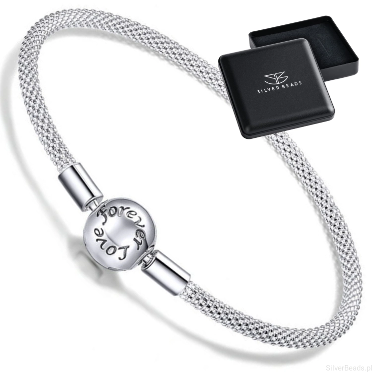 _Eleganckie prezentowe pudełeczko gratis do srebrnej eleganckiej bransoletki modułowej w rozmiarach 21 cm 19 cm i 17 cm