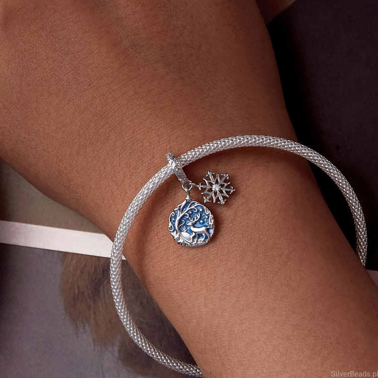 Uniwersalny charms zimowy renifer do bransoletek modułowych Pandora, Apart, Yes, Kuru i innych.