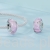 Charms ze srebra próby 925 Różowy szklany charms ze srebrnymi motylkami