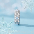 Charms srebro 925 Spinka ozdobiona płatkami śniegu i kryształami koralik do bransoletki modułowej charms