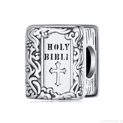 Srebrny koralik charms Biblia bo u Boga nie ma nic niemożliwego