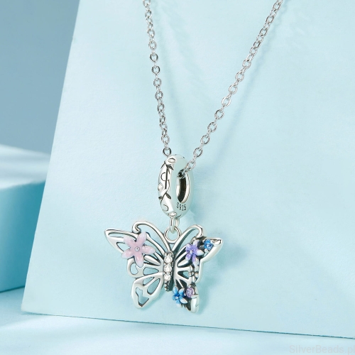 Charms srebro 925 motyl koralik do bransoletki modułowej charms