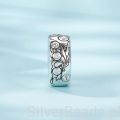 Charms srebro 925 Spinka z motylem ozdobiona kryształami koralik do bransoletki modułowej charms