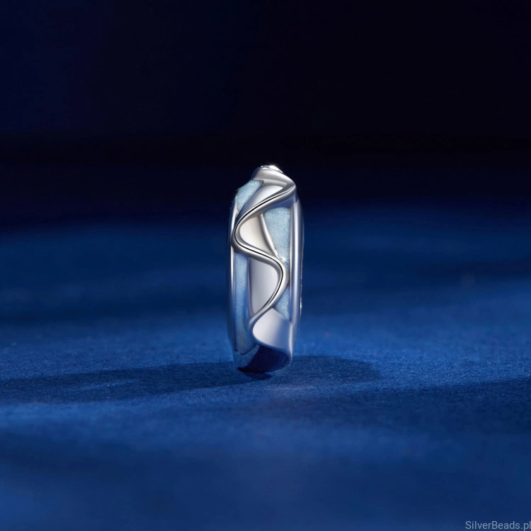 Charms srebro 925 Kosmiczny stoper ozdobiony emalią koralik do bransoletki modułowej charms