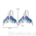 Wymiary wielkość srebrnych kolczyków. Srebrne kolczyki Kolorowe syrenie ogony ozdobione kryształkami