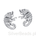 Srebrne kolczyki Kameleony