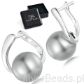 Eleganckie prezentowe pudełeczko gratis. Kolczyki Bigle zamykane szare perły