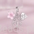 Charms srebro 925 Drzewo, serce i różowy kwiat koralik do bransoletki modułowej charms