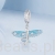 Charms srebro 925 Latająca błękitna ryba ozdobiona kryształkami koralik do bransoletki modułowej charms