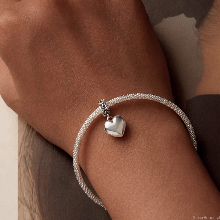Uniwersalny charms vintage serce do bransoletek modułowych Pandora, Apart, Yes, Kruk i innych.