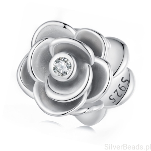 Kwiat vintage ozdobiony kryształki charms koralik beads