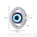 Wymiary srebrnego koralika charms  Oko proroka ozdobione kryształami
