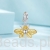 Charms srebro 925 Pszczoła z pozłacanymi skrzydłami świecąca w ciemności koralik do bransoletki modułowej charms