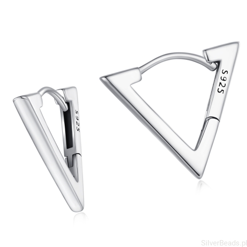 eleganckie kolczyki trójkąty zatrzaski ze srebra