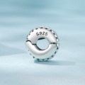 Charms srebro 925 Spinka z połączonych serduszek koralik do bransoletki modułowej charms
