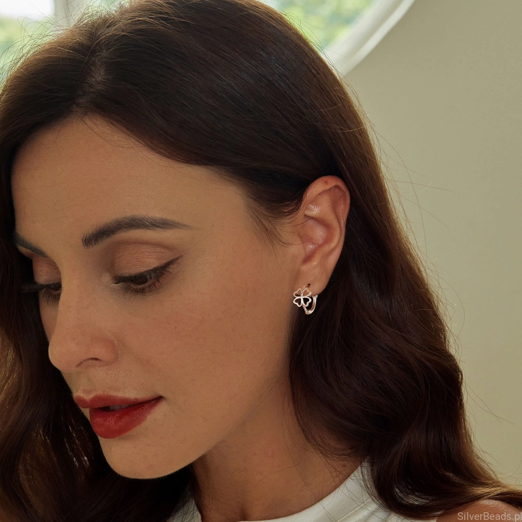kolczyki z czterolistnymi koniczynkami