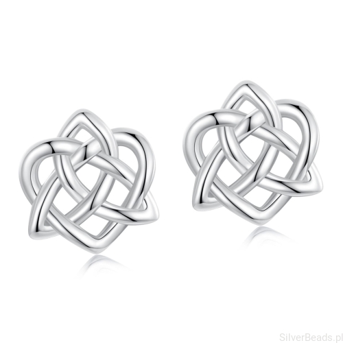 Srebrne kolczyki węzeł celtycki