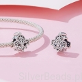 Srebrne charmsy koraliki Lilia vintage do bransoletek modułowych charms