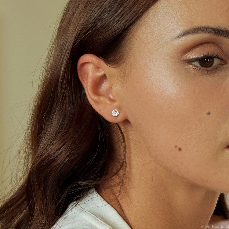 eleganckie kolczyki z kryształami srebro 925 pozłacane rozmiar m