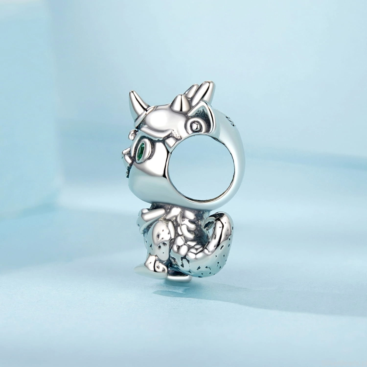 srebrny charms próba 925 mały smok