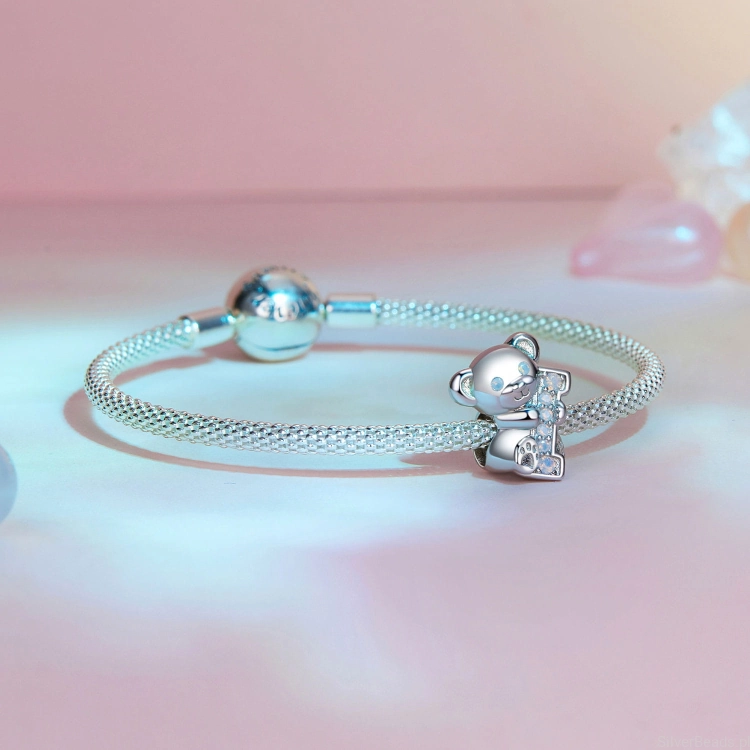 Charms ze srebra próby 925 miś z kolekcji I LOVE YOU