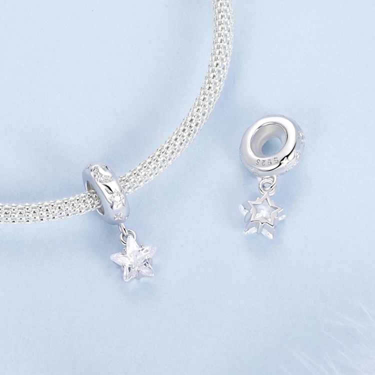 Charms srebro 925 gwiazdka koralik do bransoletki modułowej charms