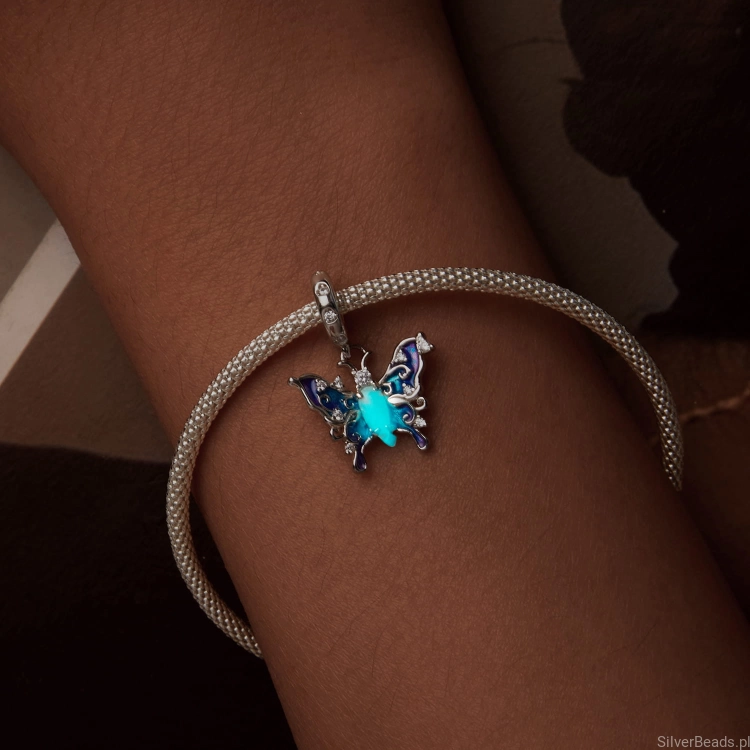 świecący charms do bransoletki typu pandora