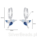 Wymiary wielkość srebrnych kolczyków. Srebrne kolczyki kryształowe kolibry