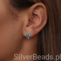kolczyki ze srebra próby 925 kolibry