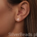 srebrne kolczyki kwiaty