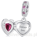Otwierane serce ,,Forever love" srebrny charms zawieszka beads srebro 925