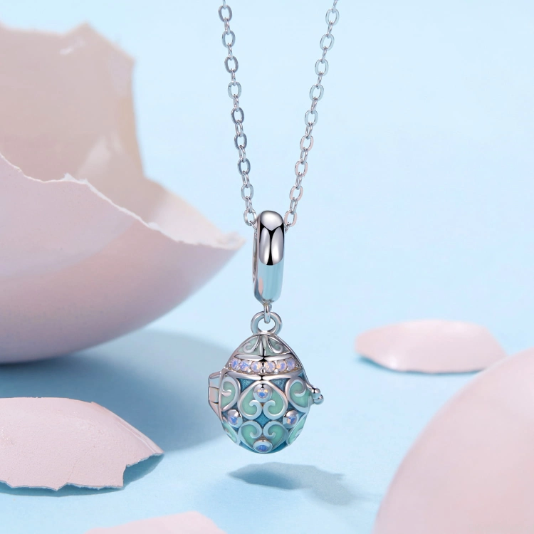 srebrny charms zawieszka do naszyjnika jajko faberge