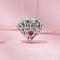 Srebrny koralik charms diament dla mamy
