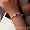 Srebrna modułowa bransoletka typu Pandora i charms pozłacany dla mamy
