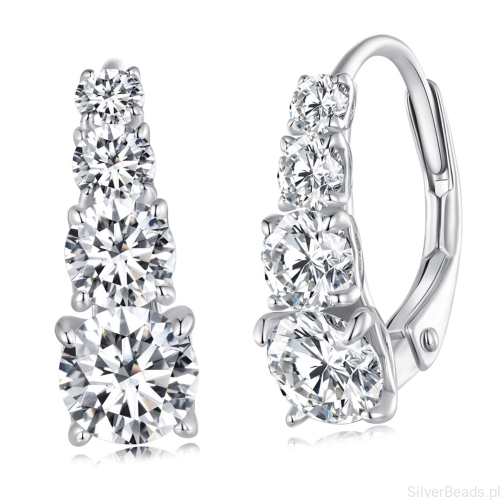 Eleganckie kolczyki Moissanit 0,5 ct srebro 925 bigiel angielski