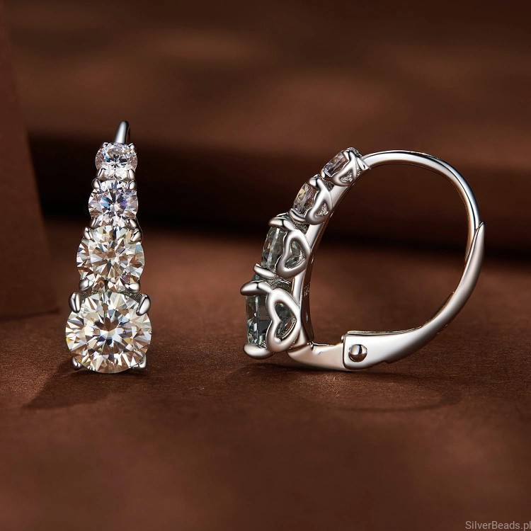 Eleganckie kolczyki Moissanit 0,5 ct