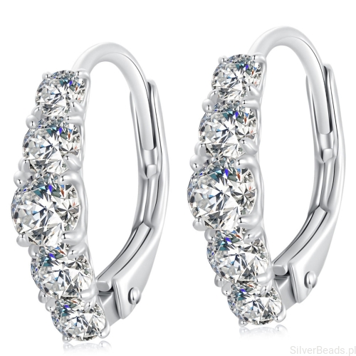Srebrne kolczyki zatrzaski Moissanity 0,2 ct srebro 925