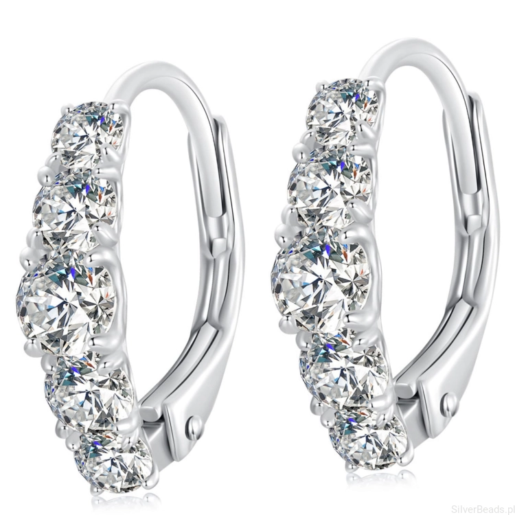 Srebrne kolczyki zatrzaski Moissanity 0,2 ct srebro 925