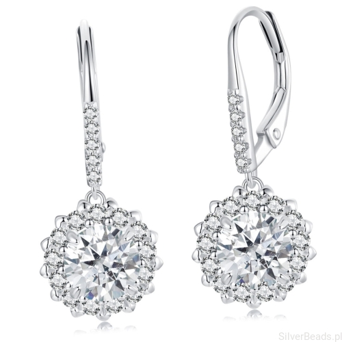 Kolczyki Moissanit 1,0 ct srebro 925 bigiel angielski
