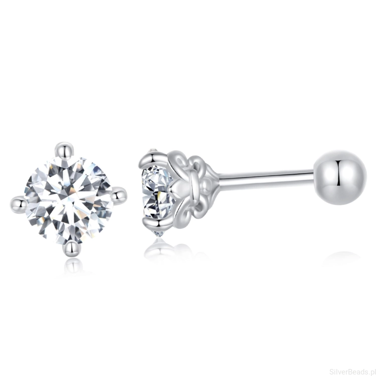 Srebrne kolczyki sztyfty Moissanity 0,5 ct srebro 925