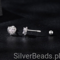Srebrne kolczyki serduszka Moissanity 0,15 ct
