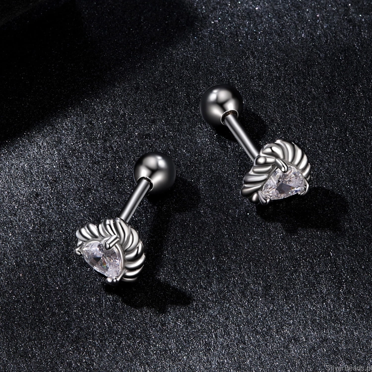 kolczyki serduszka Moissanity 0,15 ct srebro 925