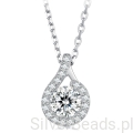Srebrny naszyjnik Moissanit 1,0 ct srebro 925