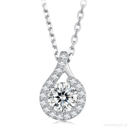 Srebrny naszyjnik Moissanit 1,0 ct srebro 925