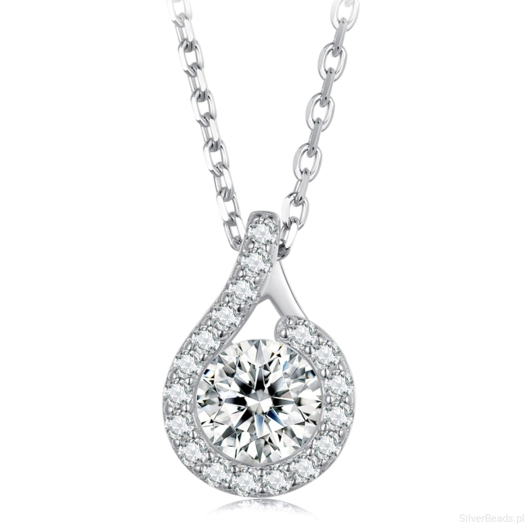 Srebrny naszyjnik Moissanit 1,0 ct srebro 925