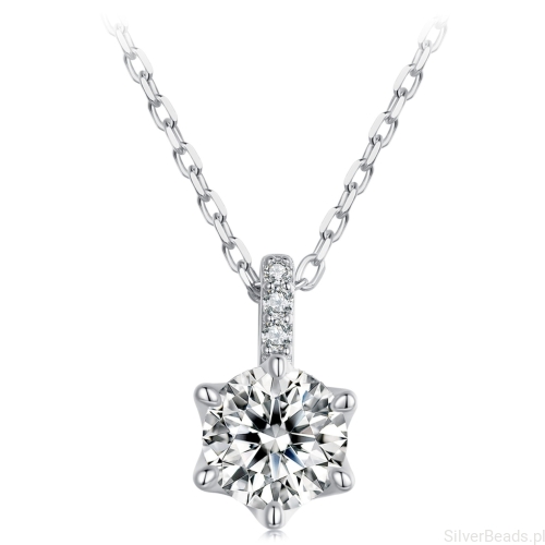 Srebrny naszyjnik  Moissanit 1,0 ct srebro 925 rozmiar L